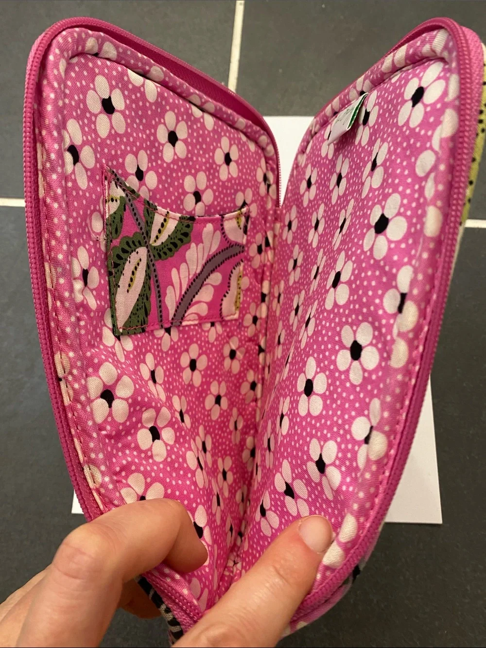 Vera Bradley Quilted Pink Floral Zipper Pouch